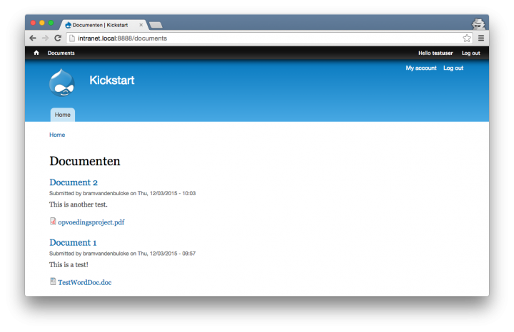 Administration menu showing full content of nodes